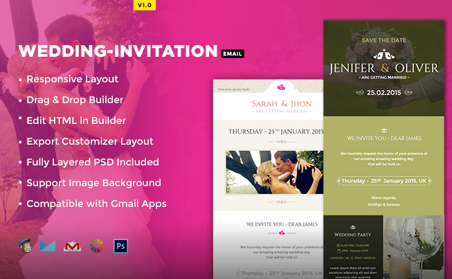 Wedding Invitation Responsive Email Template