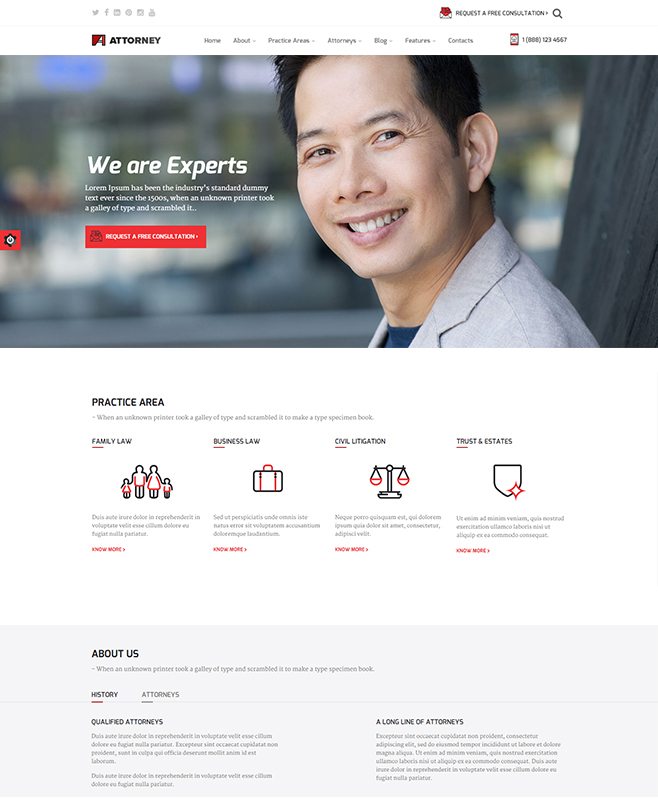 Offering Attorney HTML5 Template for Lawyers/Counsels/Advocates