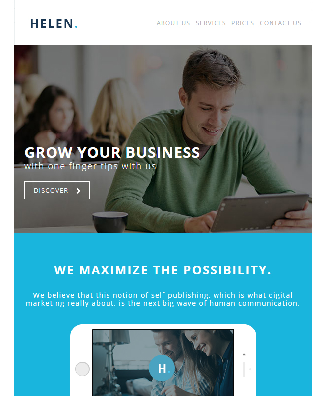 Serving User-friendly Features With Beautiful Helen Email Template