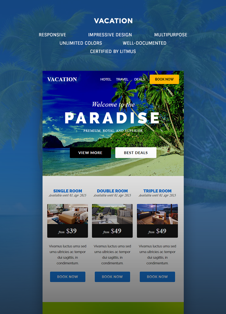 Vacation Responsive Newsletter