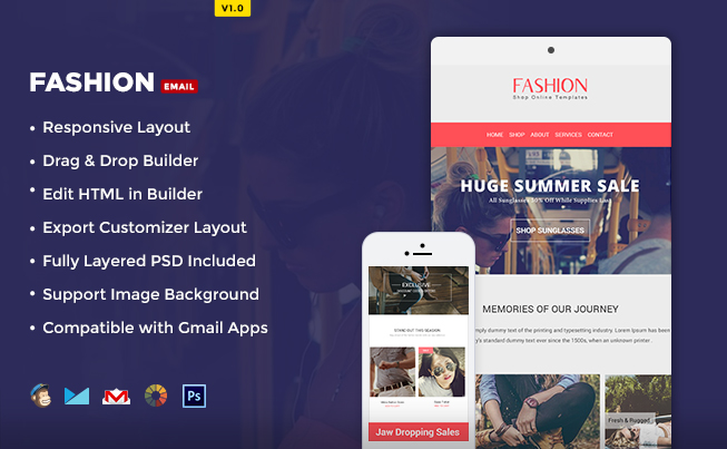 Fashion Psd E Newsletter Template With Bundled Html Design