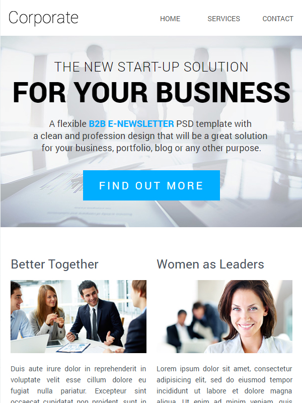 Corporate Email Template + Builder Access: Email Marketing The Better Way