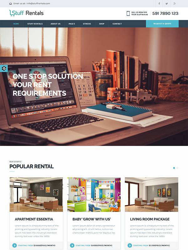 Stuff Rentals WordPress Theme- Give Wings To Your Rental Business