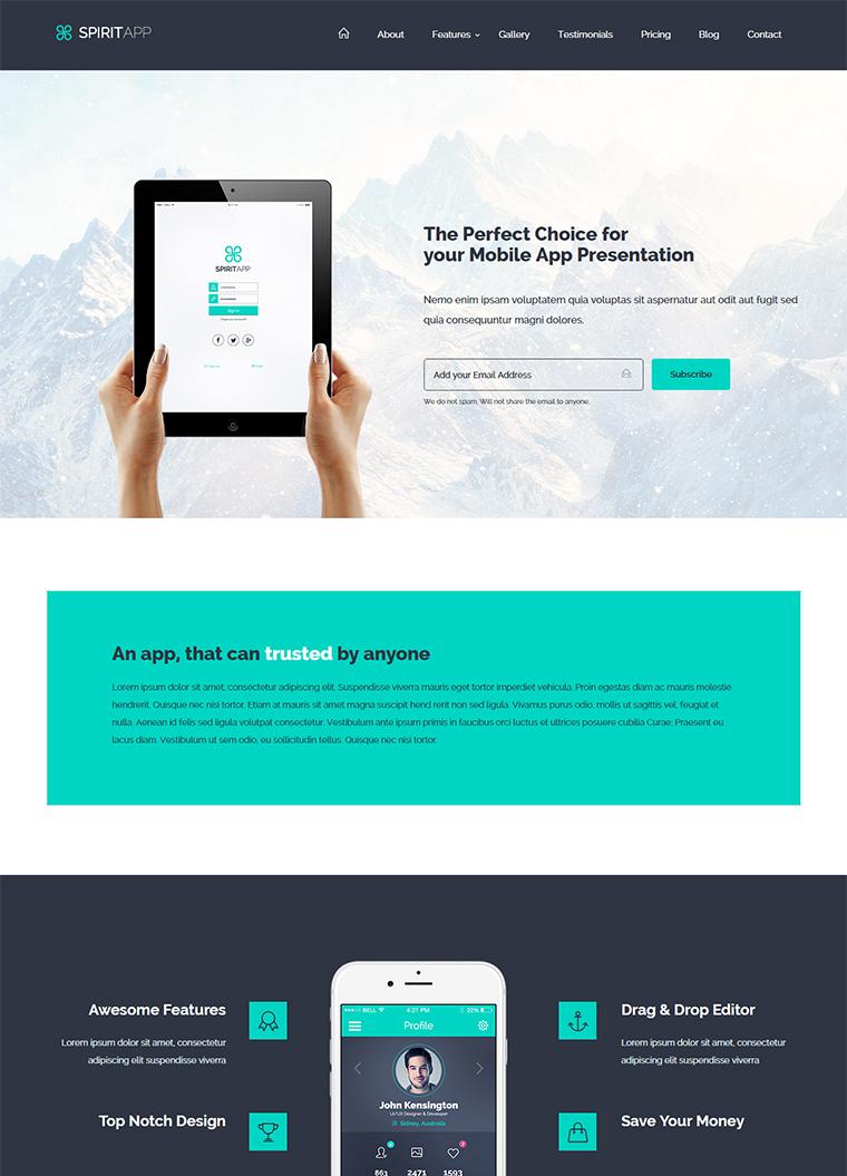 SpiritApp HTML Landing Page